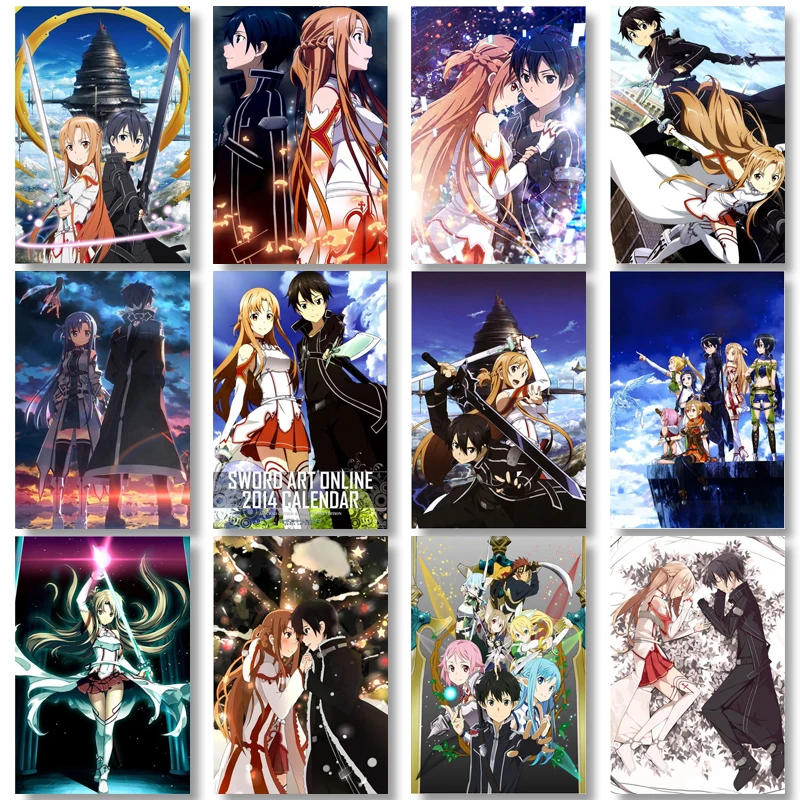 DIY Digital Oil Painting Sword Art Online Kirito and Asuna Drawing Handpainted Art Wall Living Room Home Decor Decoration Gift