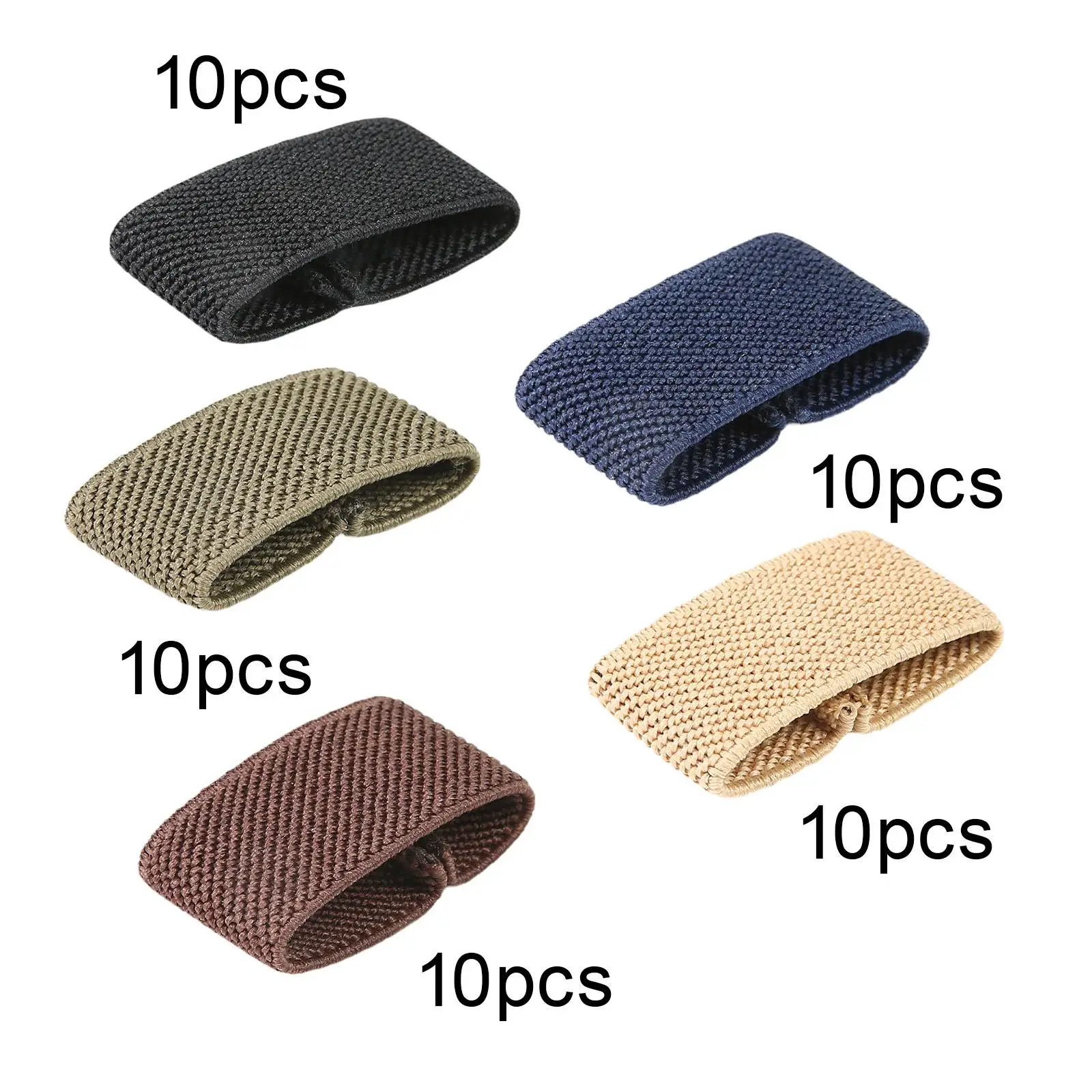 10Pcs Elastic Belt Keepers Webbing Holder Harness Strap Retainer Band Accessories Belt Loops Belt Rings Backpack Strap Holder