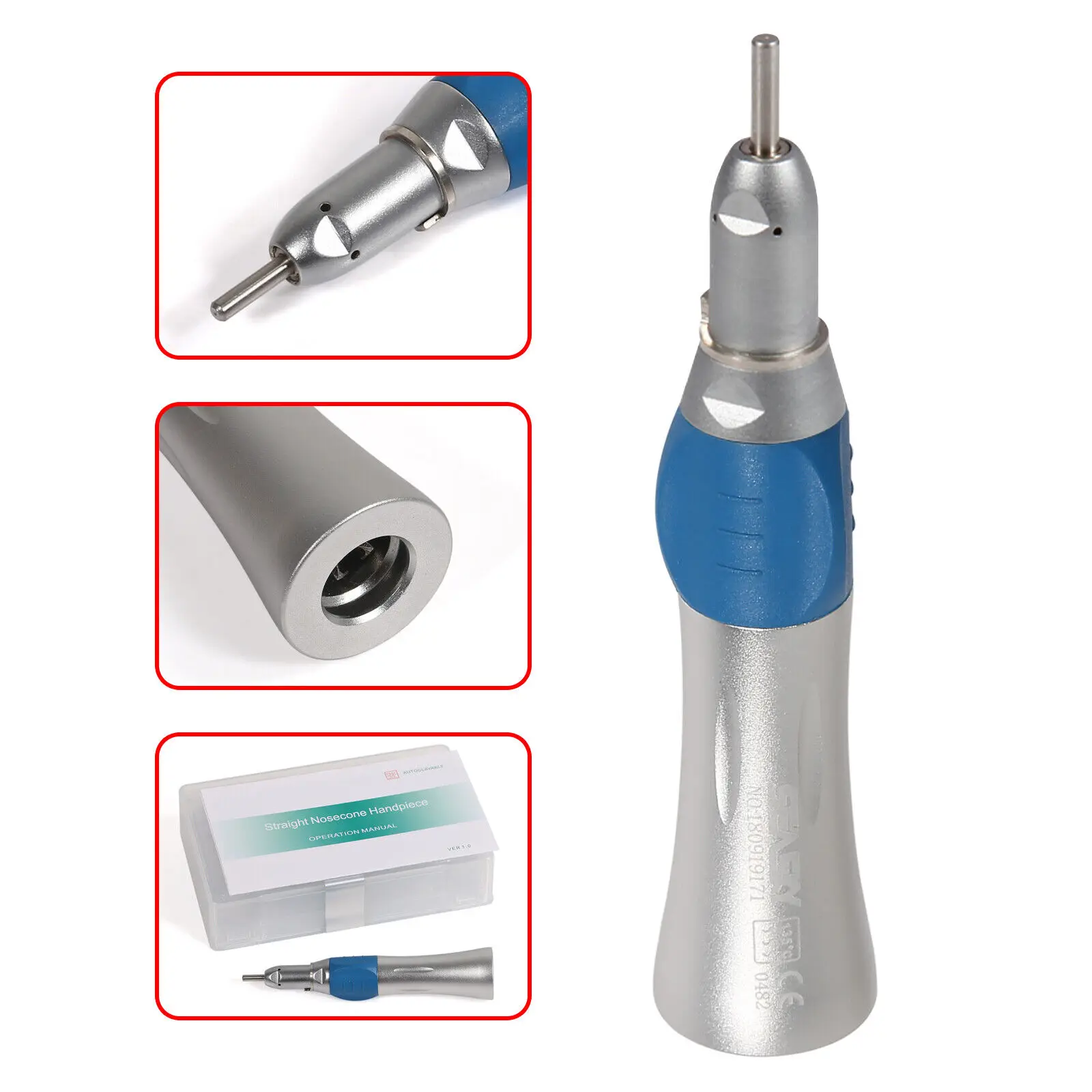 Dental Lab Marathon III Electric Micromotor 35000 RPM & Low Speed Contra Angle Straight Handpiece &10PCS Polishing Drill Burs