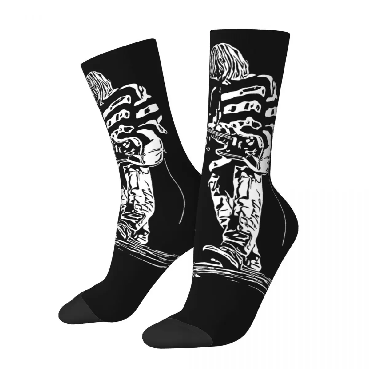 Kurt Cobain Guitar Socks Men's Women's Casual Socks Novelty Spring Summer Autumn Winter Middle Tube Socks Gift