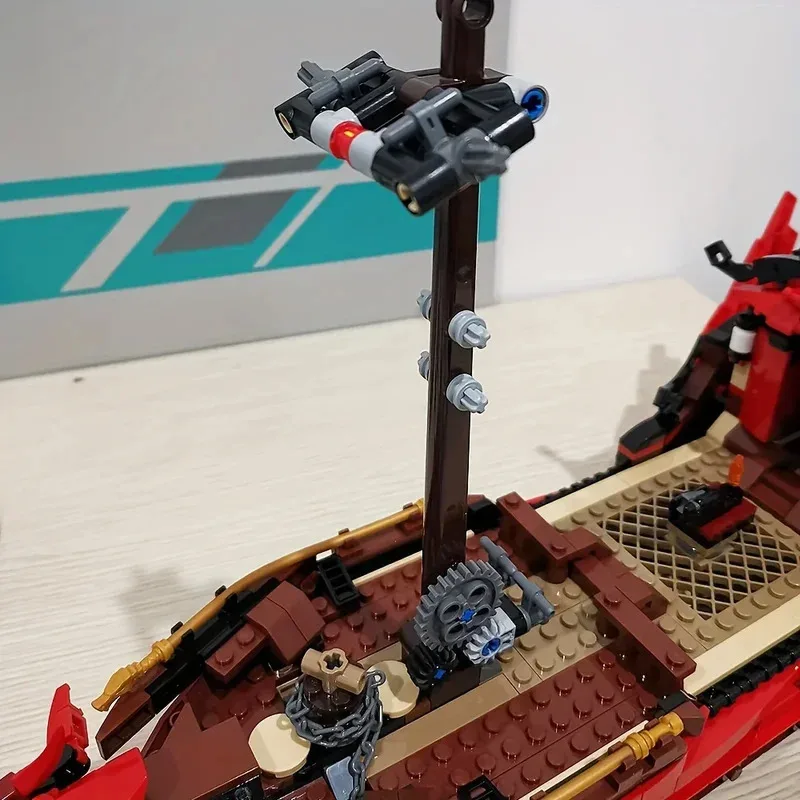 MOC Set Ninja Series Destiny Bounty Ship Building Blocks Dragon Boat Monastery Bricks Toys For Boy Children Christmas Gift 71705