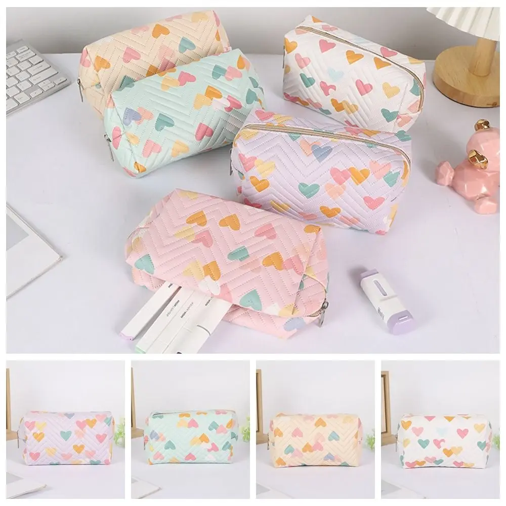 Cute Cream Love Pen Bag Fashion Simple Cosmetic Bag High Appearance Level Multifunction Storage Bag