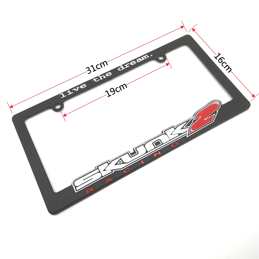 2PCS/ 1 PAIR Modified Car Racing License Plate Frame JDM Styling For SKUNK2 Exterior Decoration Auto Accessories