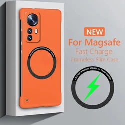 Frameless Magnetic For Magsafe Slim Case For Xiaomi 14 Pro 13 Ultra 12X 12S Pro Xiaomi 12 5G Wireless Charging Hard Back Cover