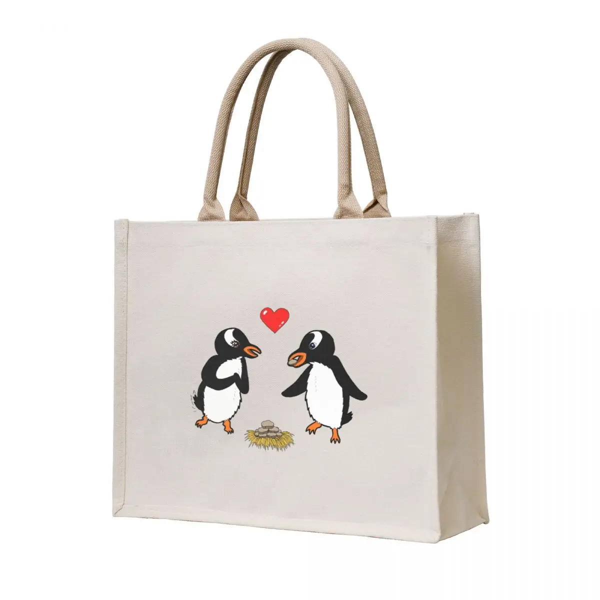 

Chibi Penguin Love Tote Bag Big bag Beach bag hand