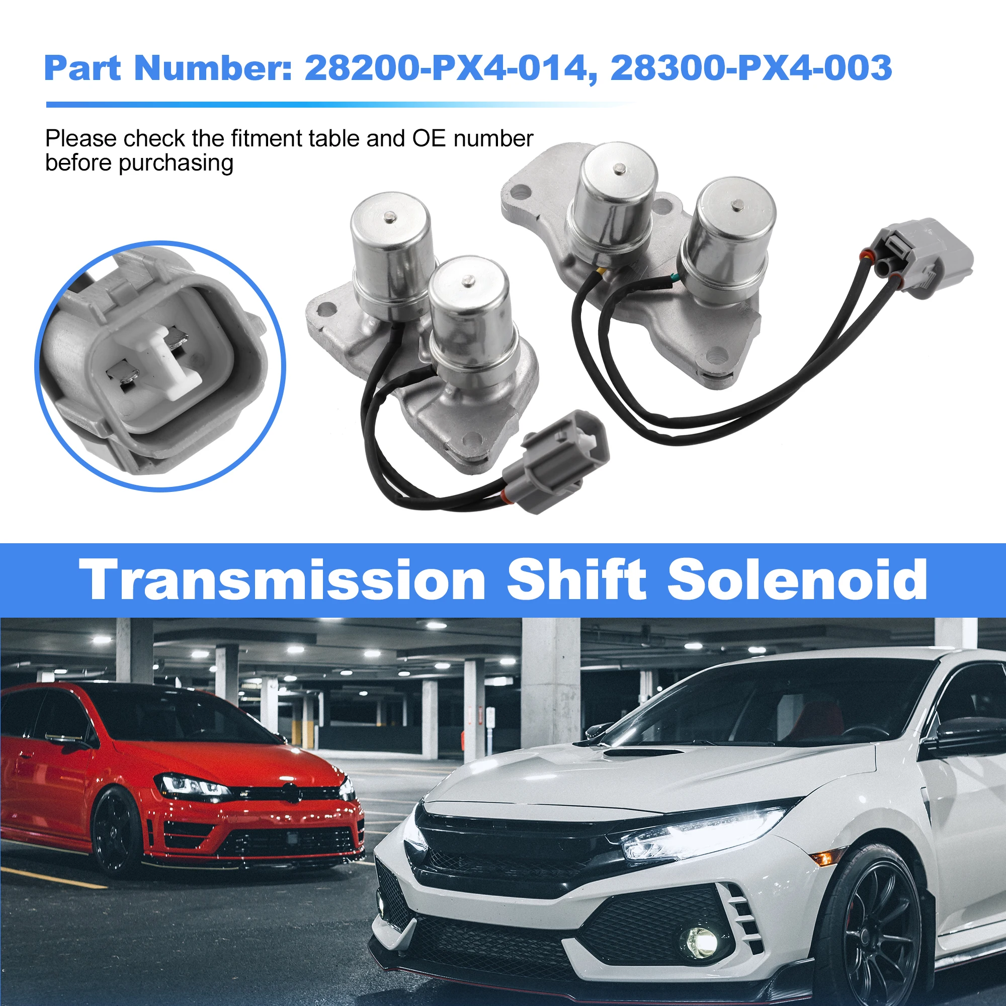 

X Autohaux 1 Set 28200-PX4-014 28300-PX4-003 Transmission Shift Solenoid for Honda Accord 1990-1997 for Honda Odyssey 1995-1997