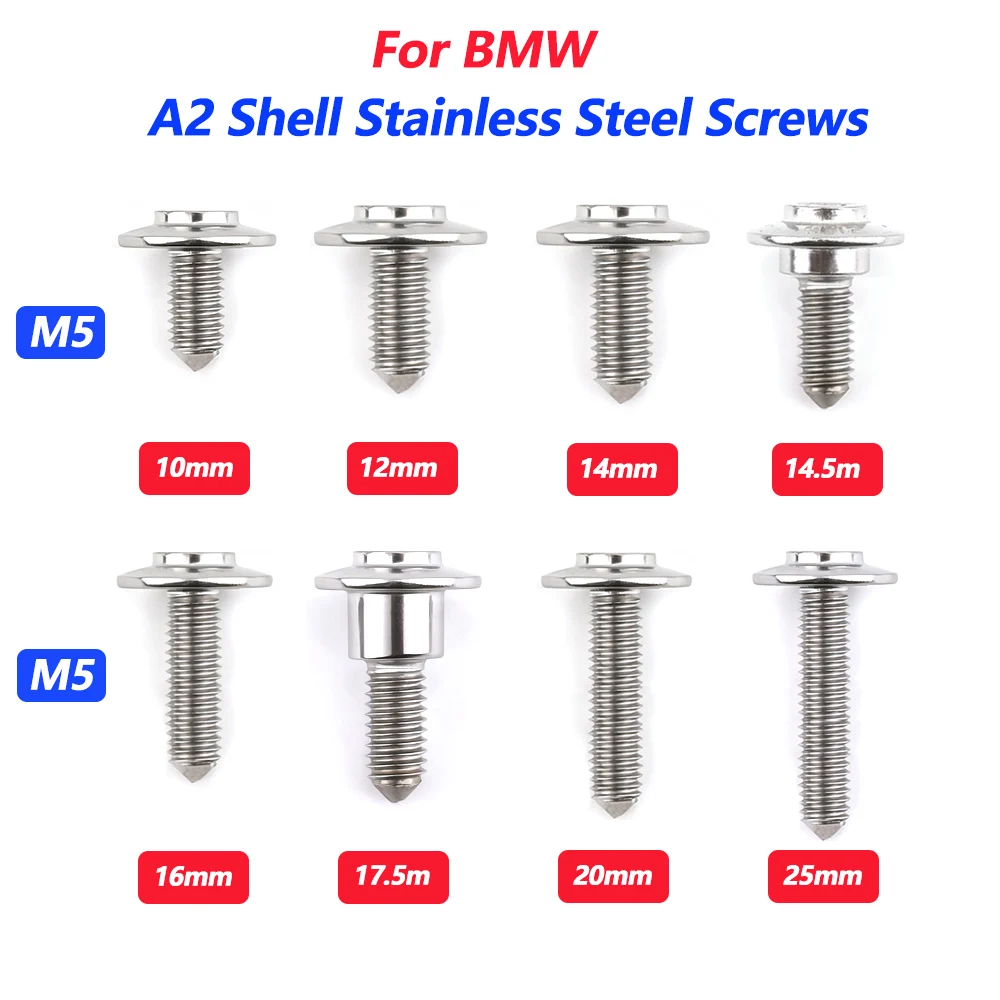 Moto Shell Stainless Steel Screws For BMW R1200 R1250 R1300 GS F700GS F800GS F850GS F900GS ADV S1000 XR/RR/R F800R F900R F900XR