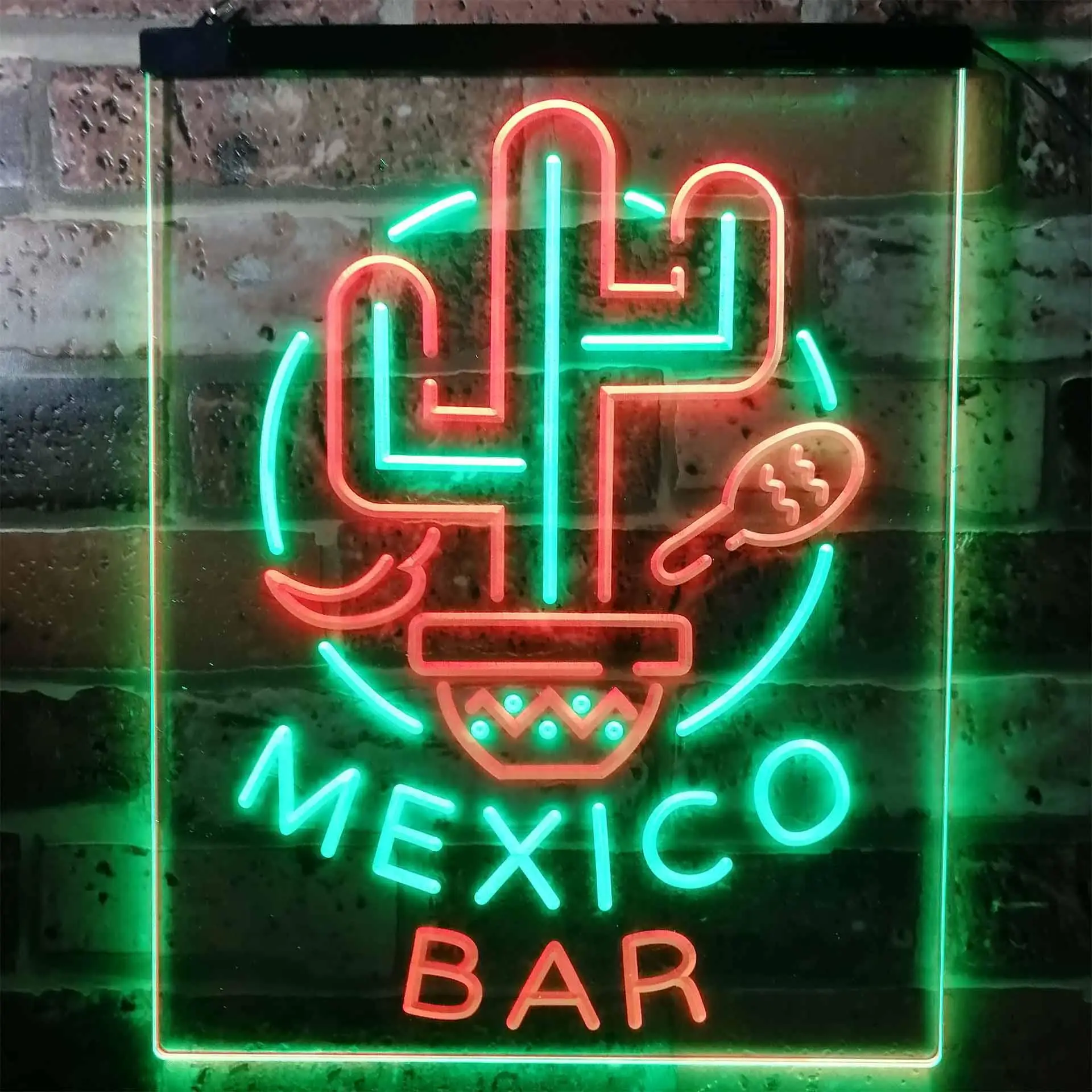 

Mexico BAR with Cactus Dual Color Led Neon Sign st6-i3190
