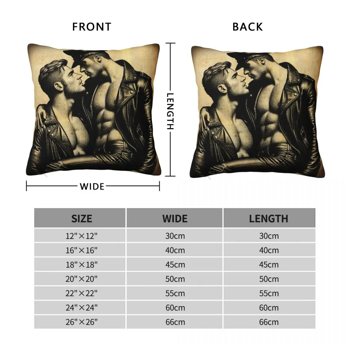 Leather Daddies Tom Of Finland Square Pillowcase Polyester Linen Velvet Creative Zip Decor Pillow Case Home Cushion Cover