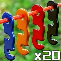 Aluminum Rope Fastener 3-Hole Guyline Buckle for Camping Tent Tarp Awning Backpacking Clothesline Hammock Outdoor Survival Tool