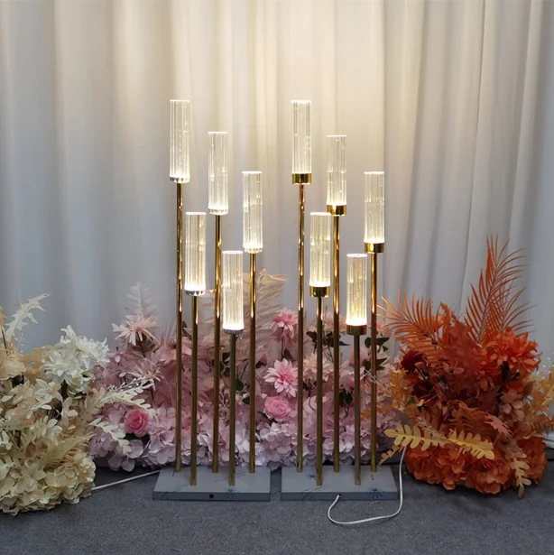 Wedding props, 5-head golden street lights, T-stage stage decoration and decorations