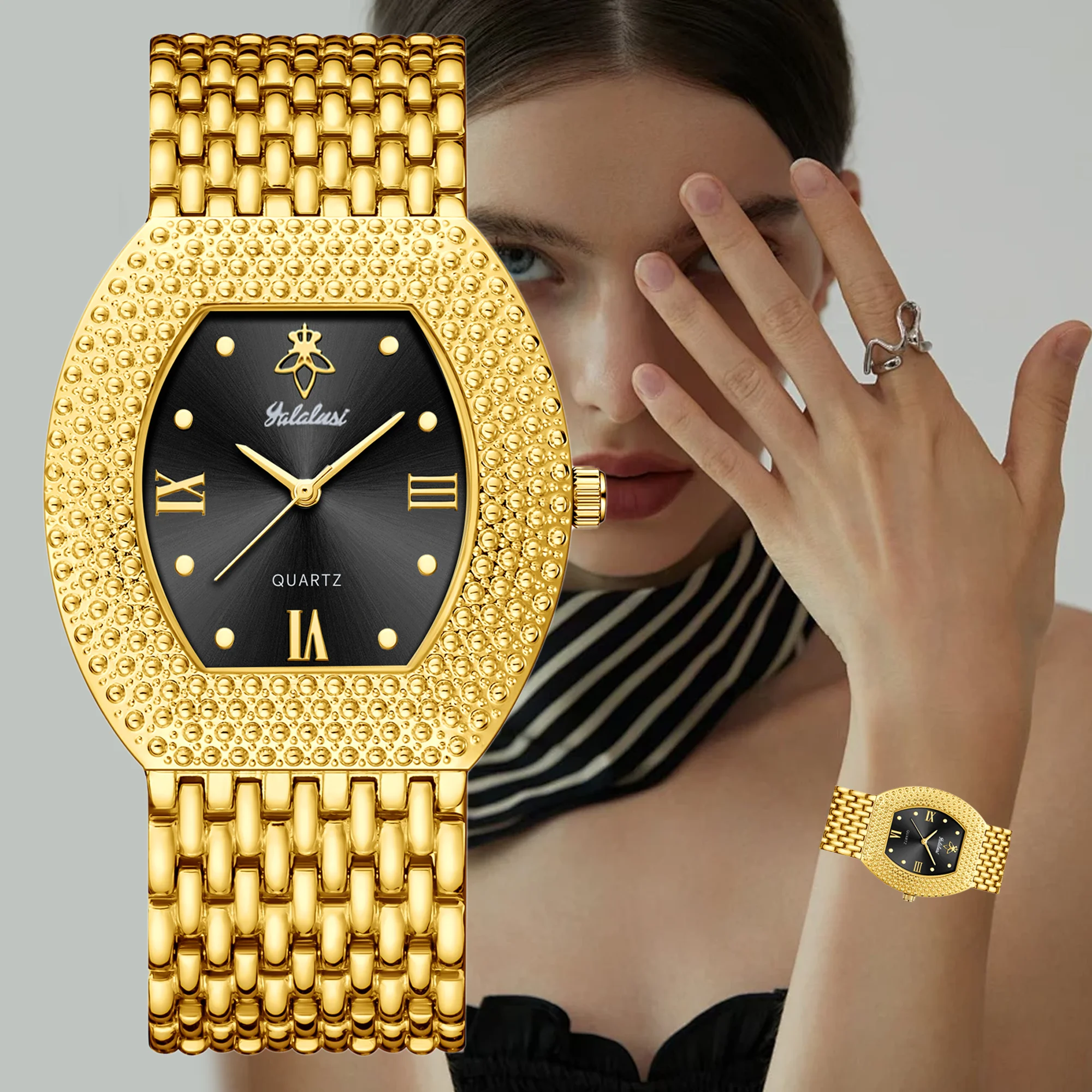 

Women's Vintage Mesh Watch YaLaLuSi , Oval Dial Quartz Wristwatch with Premium Gift Box, Thoughtful Gift for Girlfriend/Wife/Mom