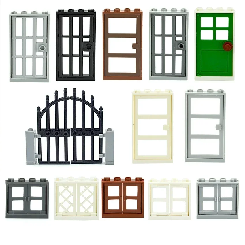 MOC Parts-décennie s de construction de maison d'amis, porte, fenêtre, château, hôtel, jouet en brique à assembler soi-même, compatible avec les accessoires classiques de la ville