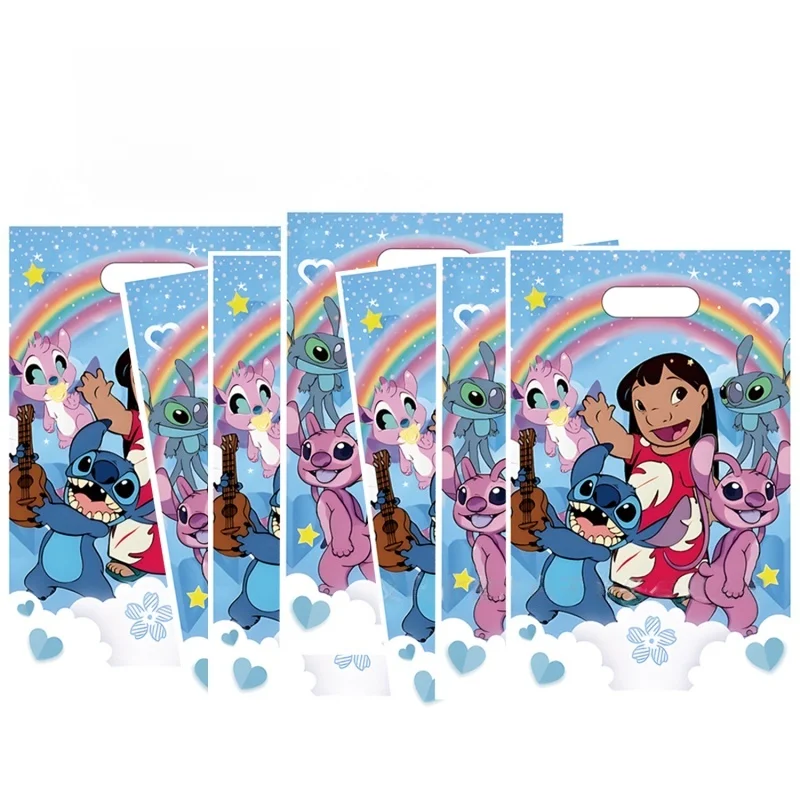 10/20/30 sacs cadeaux Lilo & Stitch avec poignées, idéaux pour les fêtes, les baby showers et les anniversaires d'enfants
