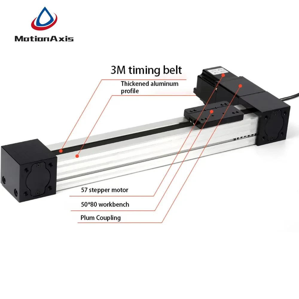 Precision CNC Synchronous Belt Axis Linear Guide Shaft Actuator Module Position Slide Table Rail Motion With 57 Stepper Motor