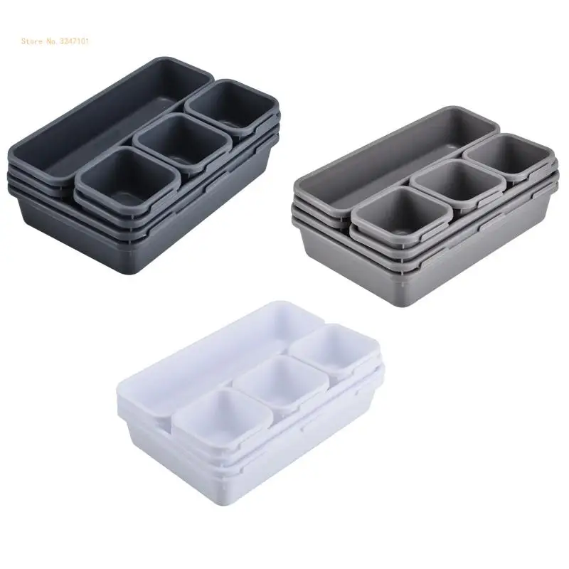 Box 8 Pcs Combination Desk Drawer Tray Dividers for Home Bedroom Dormitory Plastic Storage Dropship