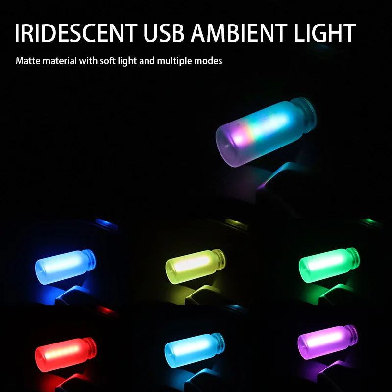 USB night light new touch bedside car atmosphere light ceramic LED glass bottle creative DIY romantic