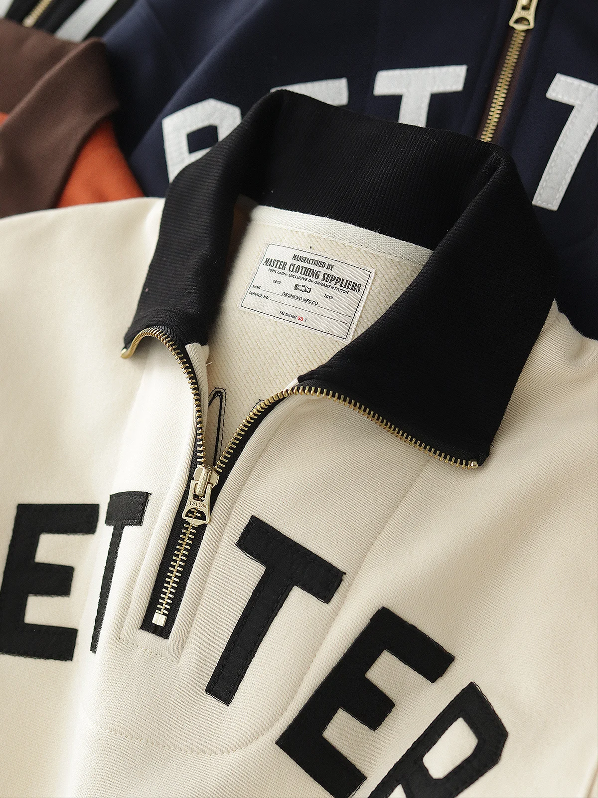 

Мужская толстовка на молнии Heavyweight с воротником-стойкой, винтажная, в американском стиле, с контрастными цветами и надписями, из чистого хлопка, для байкеров, осень-зима