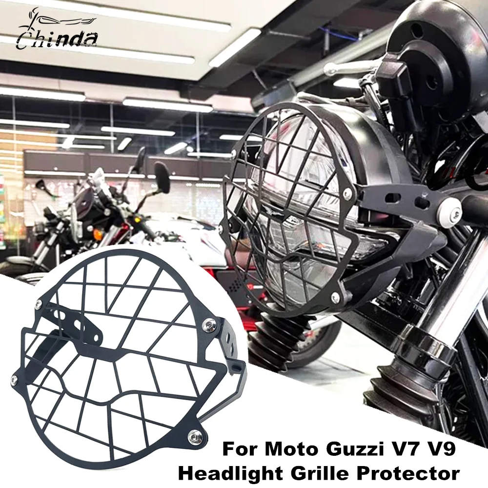 For Moto Guzzi V9 Roame r/ Bobber / V7 Stone / Special 2020-2024 Motocycle Headlight Guard Head Light Grill Cover Protector