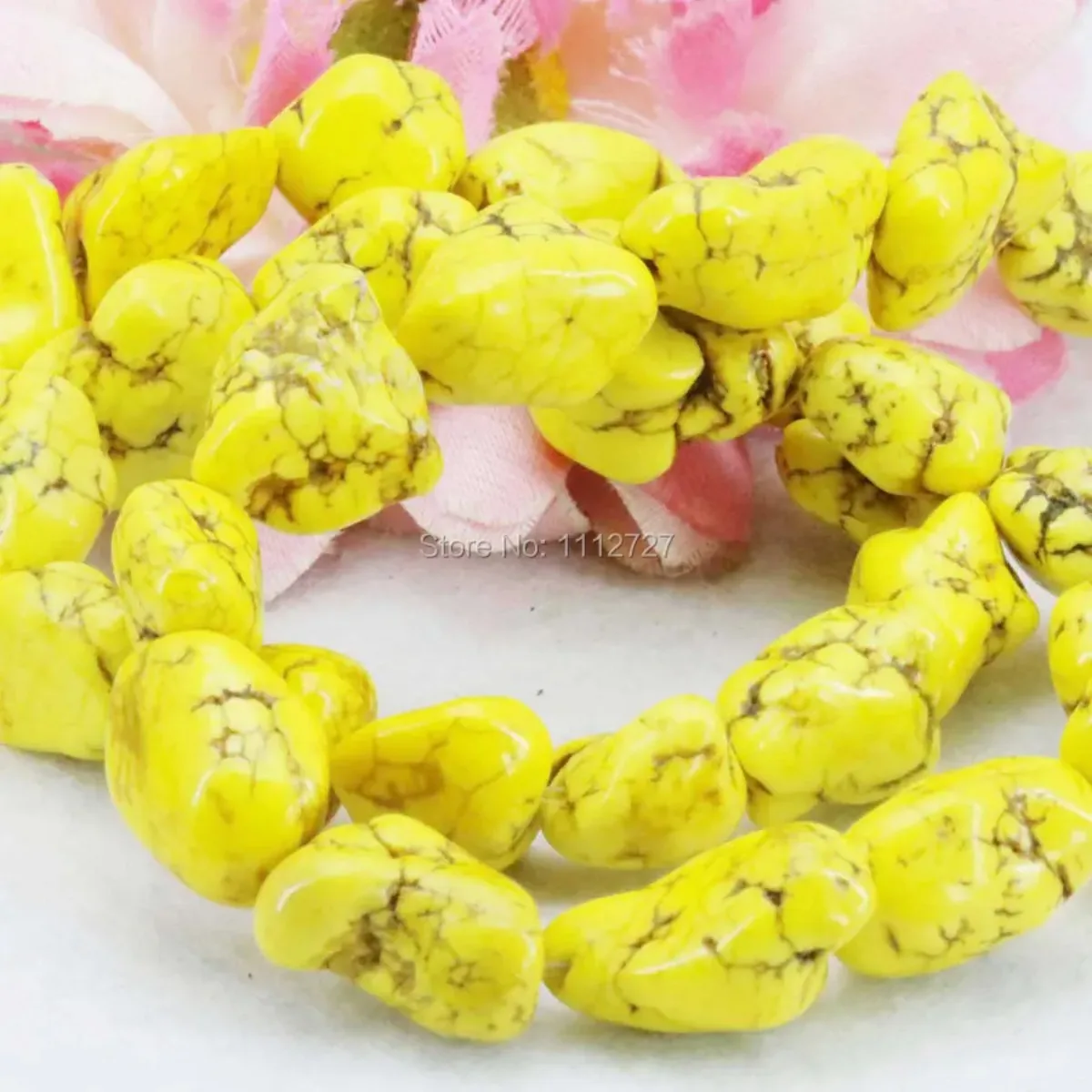 10-14mm Accessory Crafts Irregular Yellow Turkey Howlite Chalcedony Loose Beads Stone DIY Howlite 15inch Jewelry Gifts Making