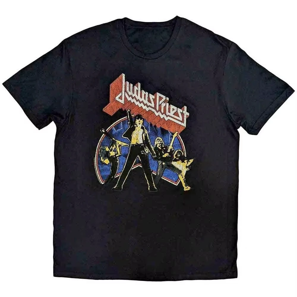 

Judas Priest Unleashed Version Mens Printed Summer Luxury Brand Cotton Men's and Women's Large Size Loose T-Shirts Short Sleeves