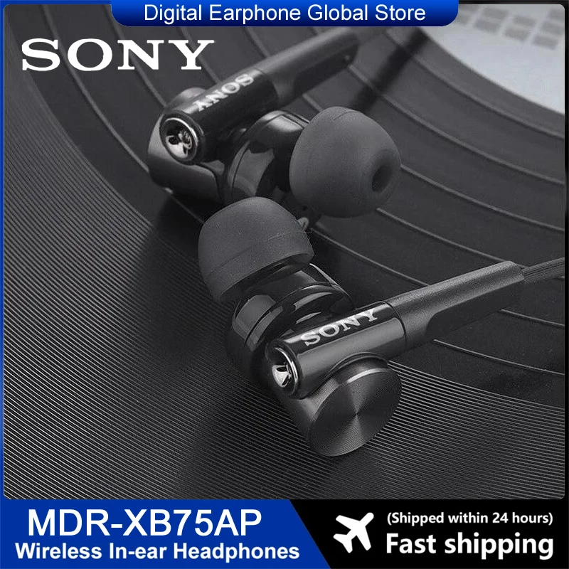 SONY MDR-XB75AP In-Ear Extra Deep Bass Headphones 3.5mm Wired Stereo Earphones Sport Earbuds Handsfree Headset with Mic