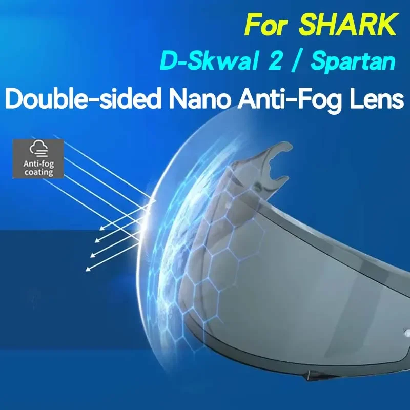 

Motorcycle Helmet Visor for SHARK D Skwal D-Skwal 2 Spartan Helmets Double-sided Nano Anti-Rain Lens Shield Anti-fog Glasses