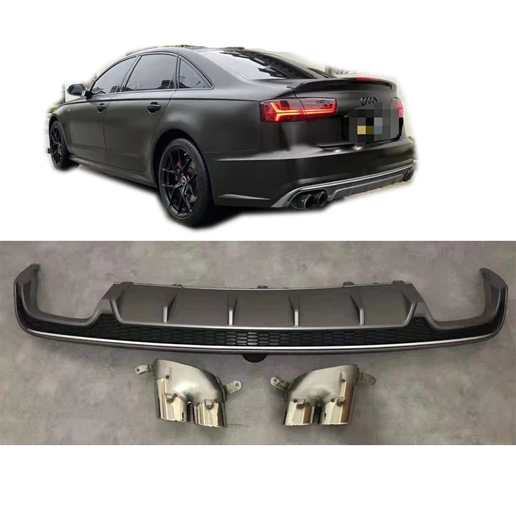 Factory Price Sport version  diffuser with tailpipe for audis A6 C7PA  C7.5 2016 2017 2018