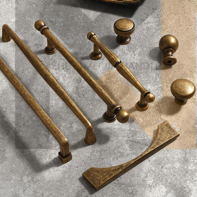 

Traditional Vintage Antique Bronze Cabinet Handles Kitchen Cupboard Pulls Drawer Knobs Kitchen door handles and knobs