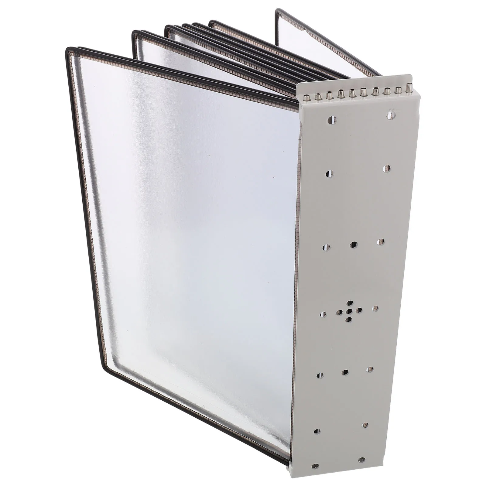 

10-Pcs Flip Folder File Organizer Wall-Mounted Display Stand Document Rack for Office Iron Plastic Holder Clear