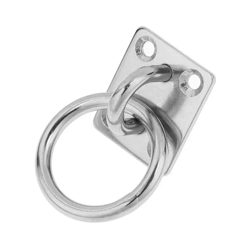 Silver Stainless Steel Universal With Ring Marine Eye Plate Stable Rust Protection Boat Cabin Accessories
