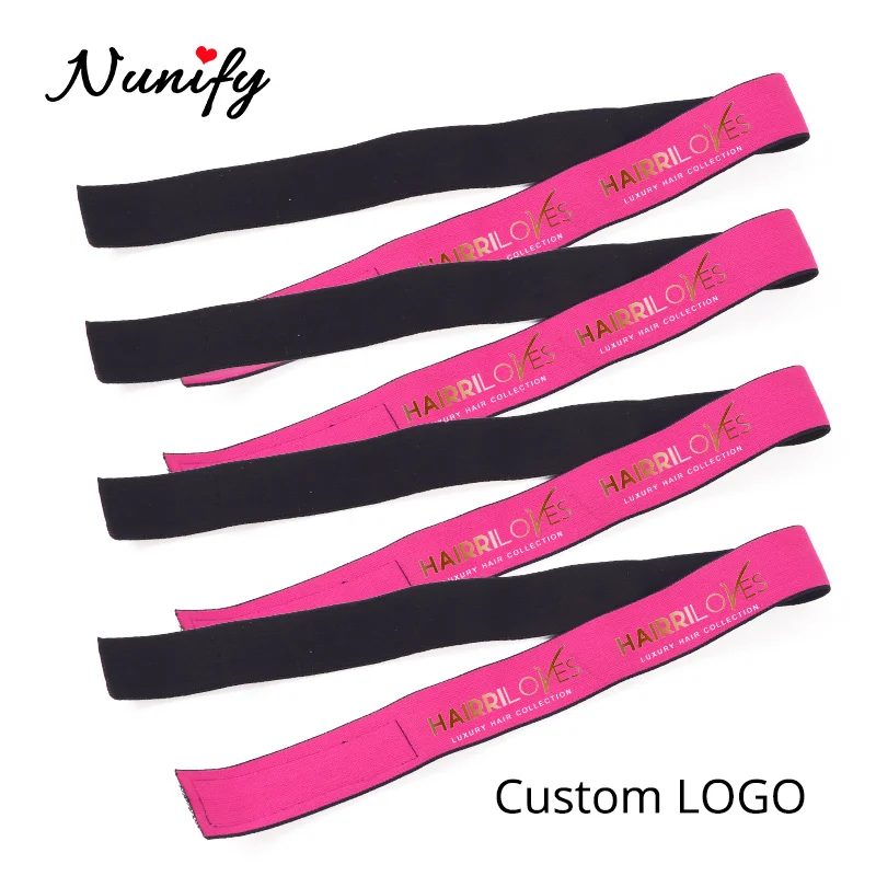 Personalization 3Cm Elastic Edge Laying Band For Hair Black Pink Double Color Melt Band Soft Custom Lace Bands To Lay Edges