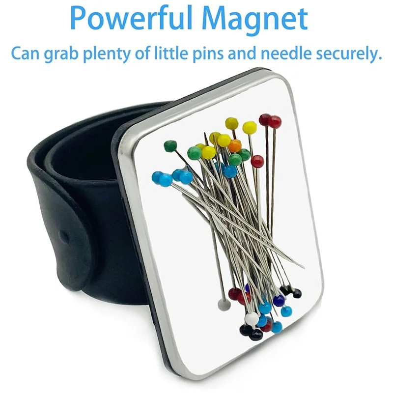 ABKU-3 PCS Magnetic Pin Cushion Wrist, Magnetic Sewing Pincushion, Magnetic Pin Holder Wristband For Sewing Braiding