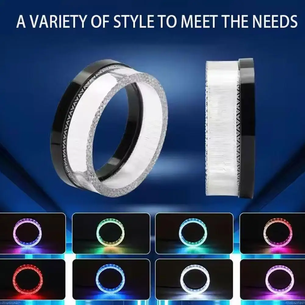 

2pcs 3 Inch 5D RGB LED Angel Eyes Halo Rings Headlight DRL Rectangular Car Covers Accessories Light C4A6