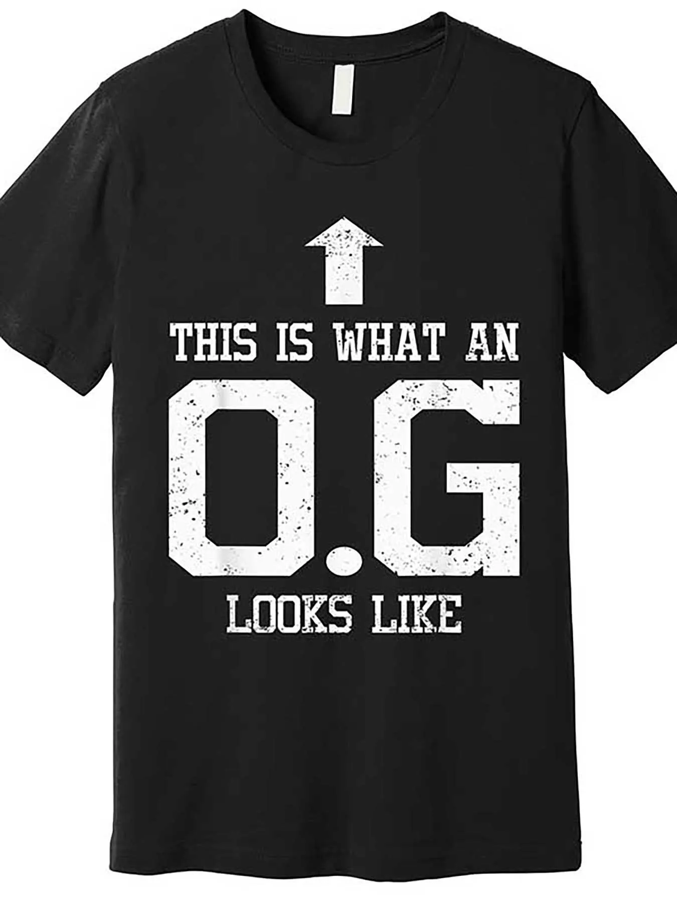 Men's T-shirt Pure cotton This is what O.G. looks like Men's black round neck short-sleeved T-shirt O-neck short-sleeved unisex