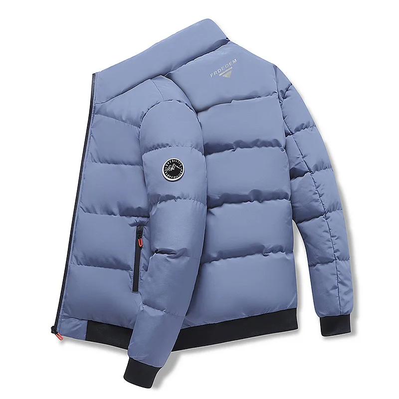 Puffer Jacket Men's Thickened Parkas Stand Collar Jacket Men Quilted Coat Winter Warm Thick Zipper Coat Padded Overcoat for Men