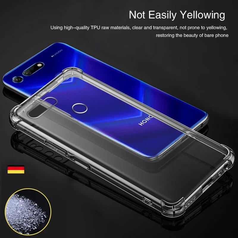 Airbag Shockproof Silicone Phone Case for Huawei Honor View 20 View20 V20 Transparent Soft Back Covers Anti Knock Simple Housing