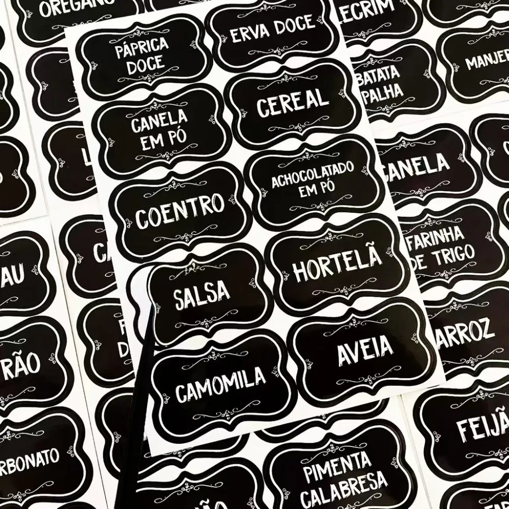 عبوة ملصقات أعشاب المطبخ الفاخرة مكونة من 50 قطعة - علامات مخزن قابلة للتخصيص مع أدلة القياس (أوريجانو، إكليل الجبل، الفلفل الأسود) #4