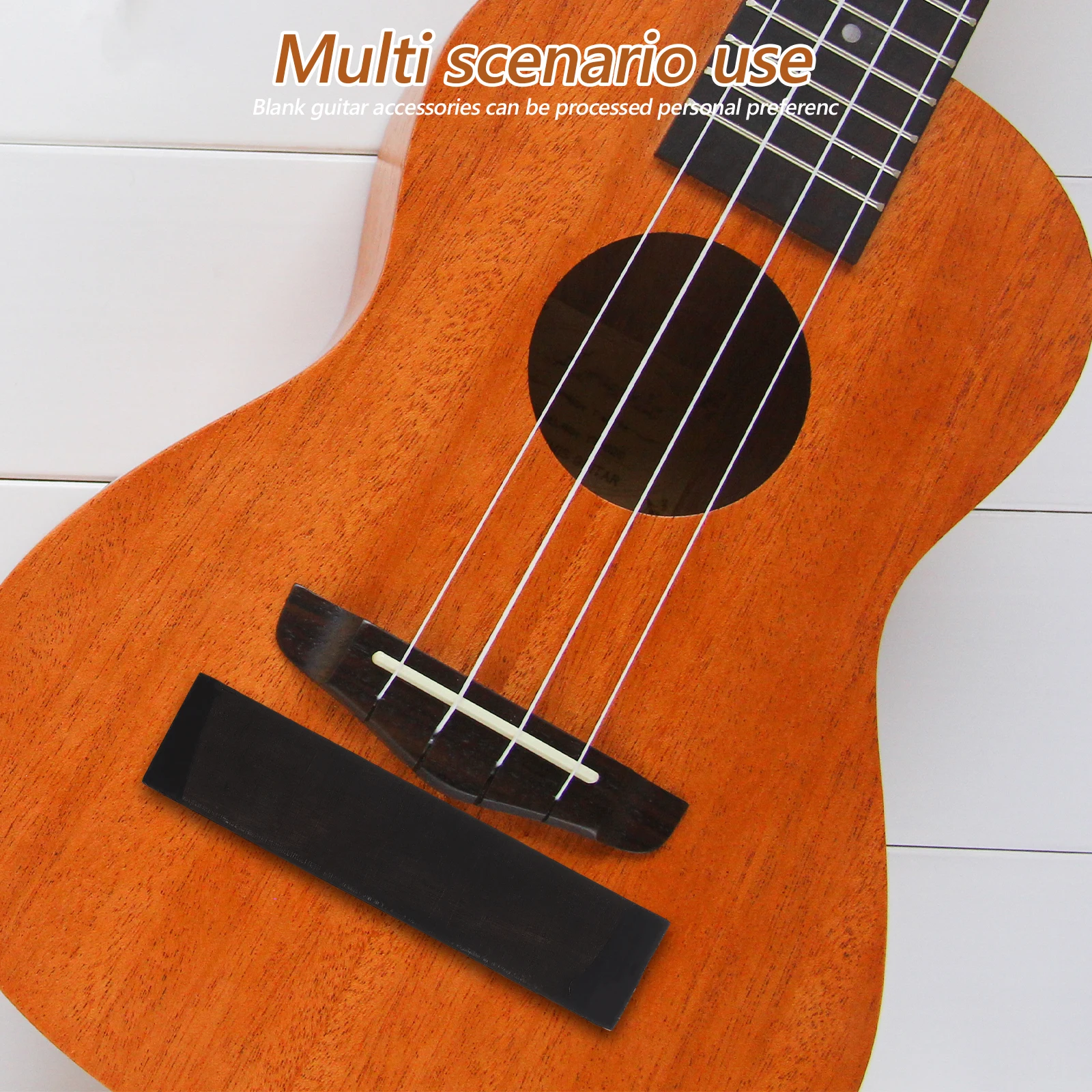 

Acoustic Guitar Bridge Ebony Wood Blanks Black Hardwood Replacement Parts Diy Music Instrument Materials Smooth Durable Guitar