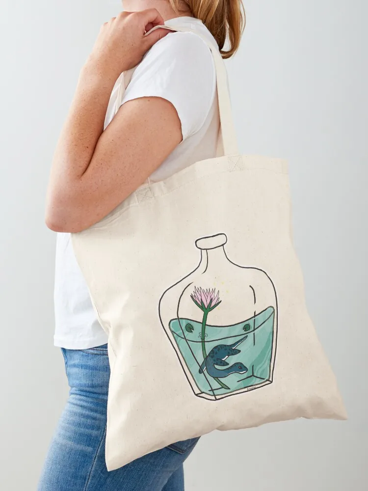 Nessie in a bottle Tote Bag Handbags women Cloth bag Women's shopper Canvas bag for women
