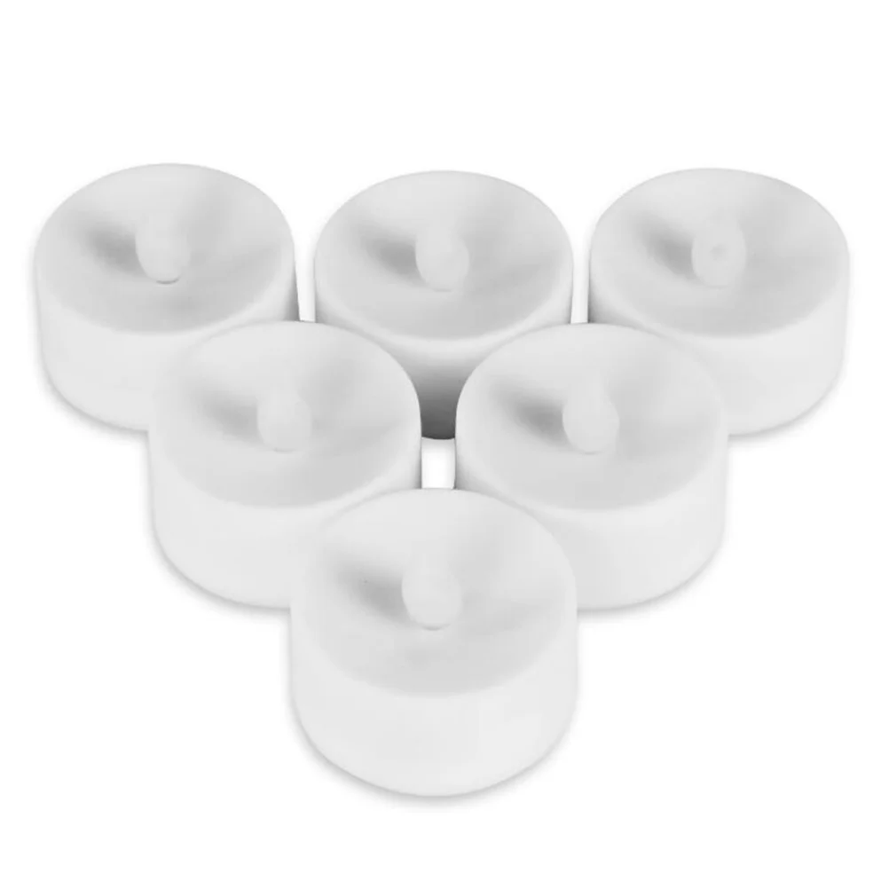 

6Pcs LED Electronic Remote Control Smokeless Flameless Colorful Lighting for Home Hotel Party Banquet Warm White