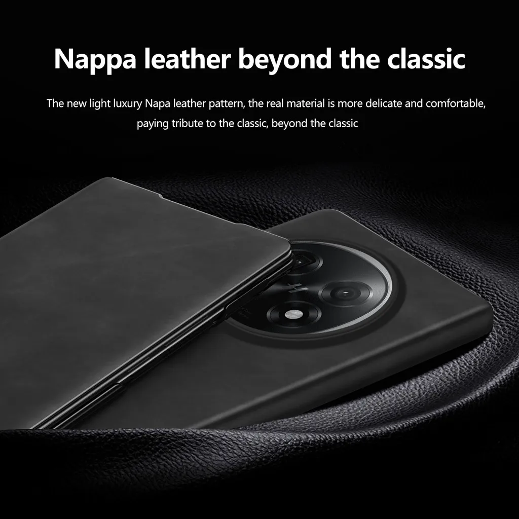 Phone Case For OPPO Find N5 FindN5 5G Luxury Nappa Leather Flip Kickstand Protector Cover With S Pen