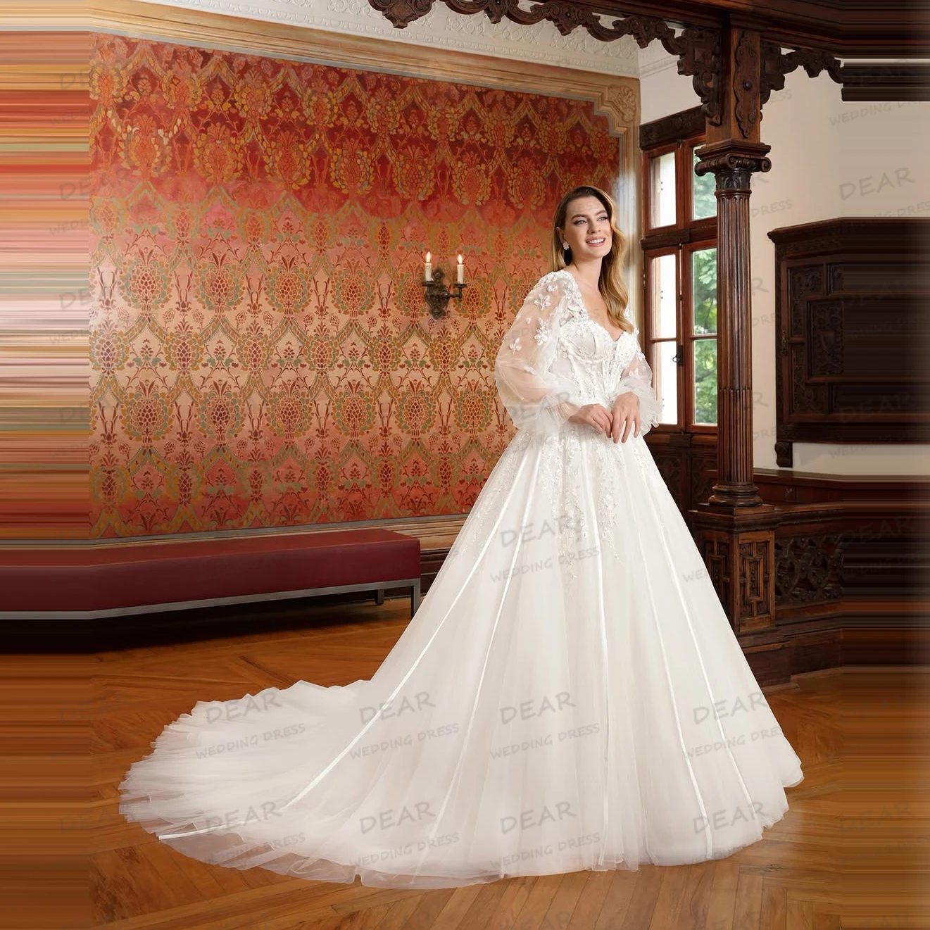 

Luxury Wedding Dresses Women's A Line Sexy Sweetheart Long Sleeve Bridal Gowns Boho Elegant 2025 Vestidos De Novia Customized