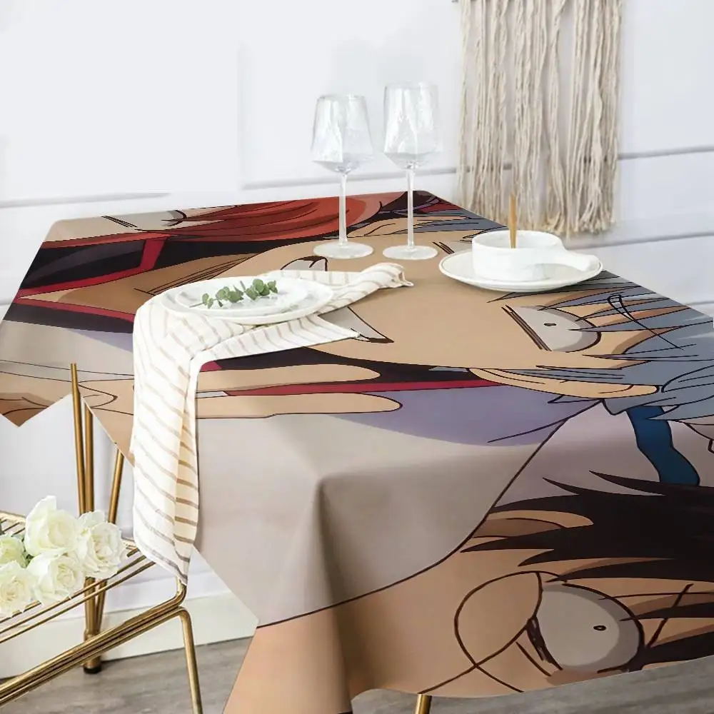 Funny Japanese GINTAMA Polyester Waterproof Tablecloth Bedside Table Dustproof Decorative Cloth Living Room Coffee Tablecloth