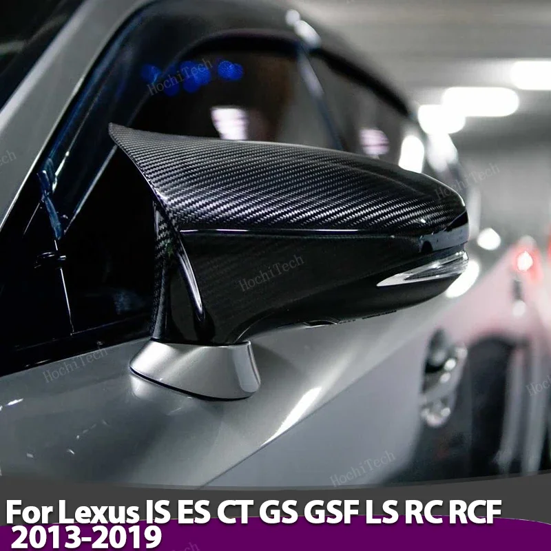 

Real Carbon Fiber Rearview Mirror cover Cap add-on sticker for Lexus IS ES CT GS GSF LS RC RCF 2013-2019 F Sport Style