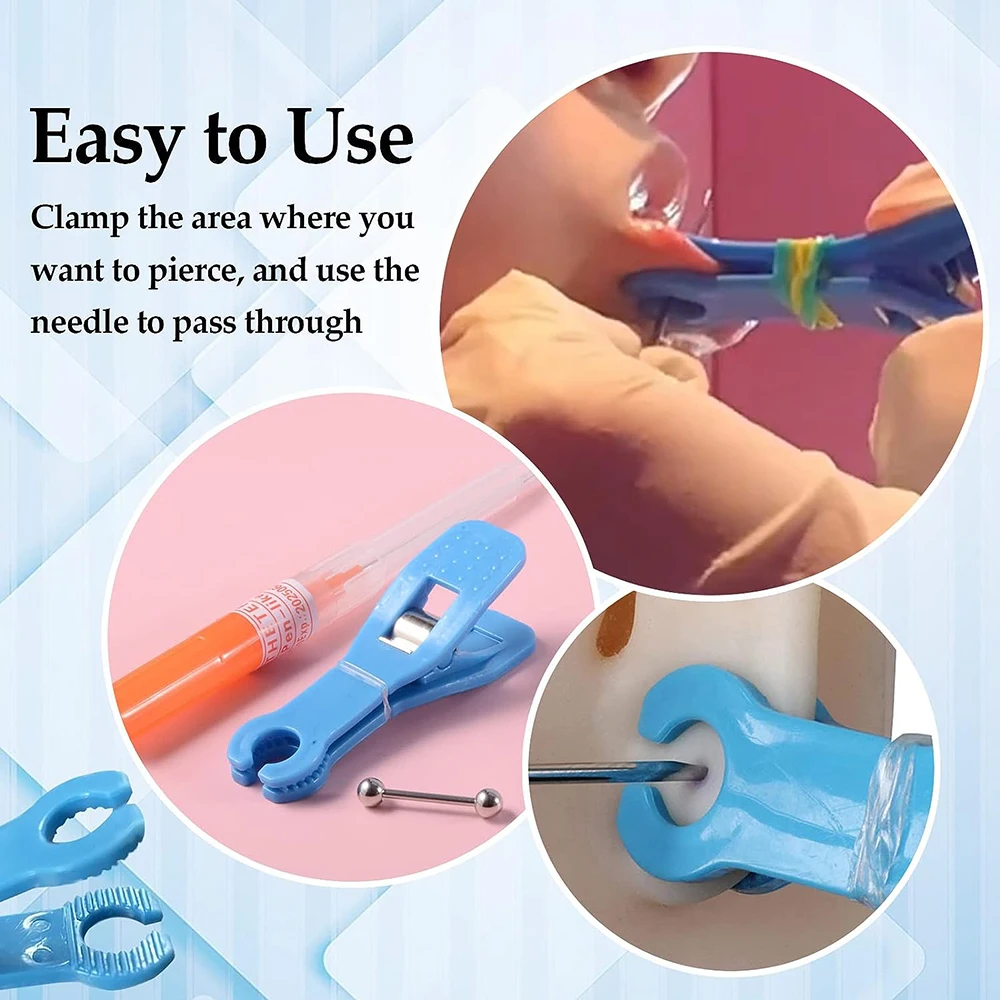 25PCS Disposable Sterile blue Body Piercing needle Tool clip FORCEP CLAMP piercing clip tattoo accessories free shipping