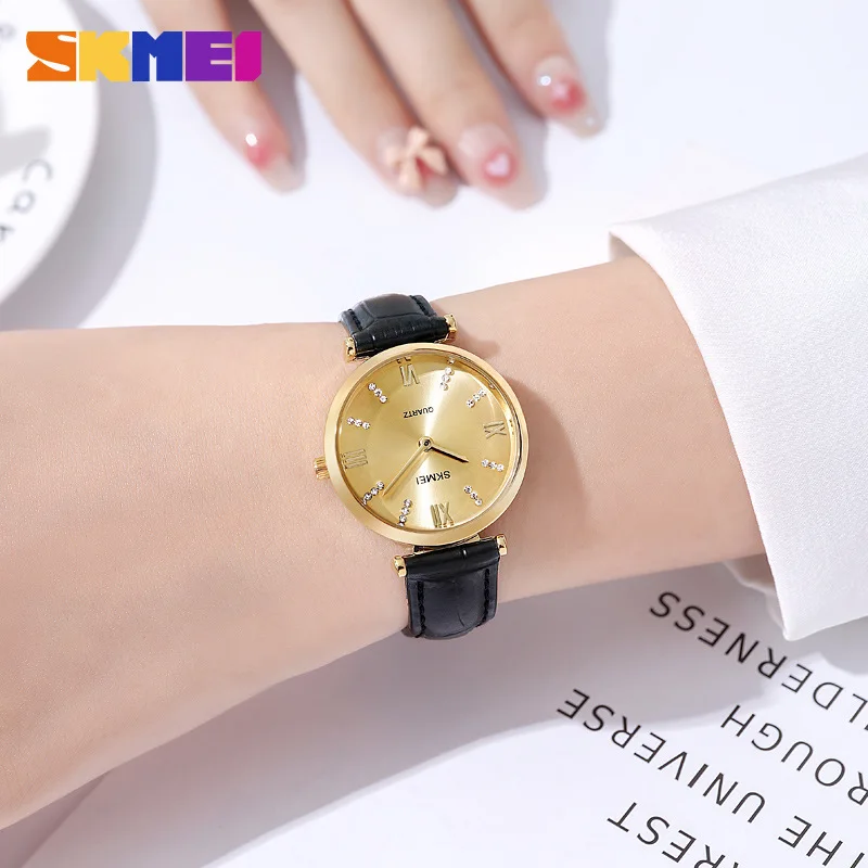 SkmeiWomen's Watch Simple Round Pointer Women's Watch Personality All Match Student Quartz Watch