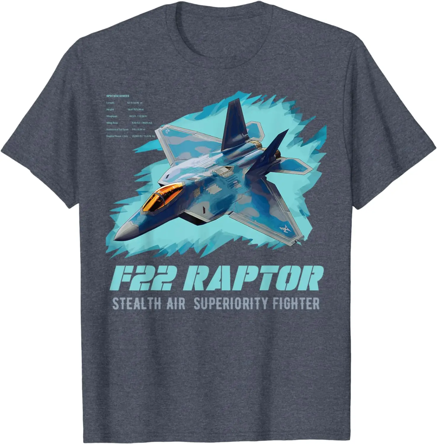 F-22 Raptor Fighter Unisex T-shirt Male and female couples summer short  Casual cotton new fashion comfortable clothing