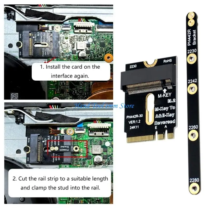 

H37F PCIE4.0 M.2 A+E to M Adapter Extension Adapter with Bracket Risers Card Expansion Adapter for 2230 2242 2260 2280