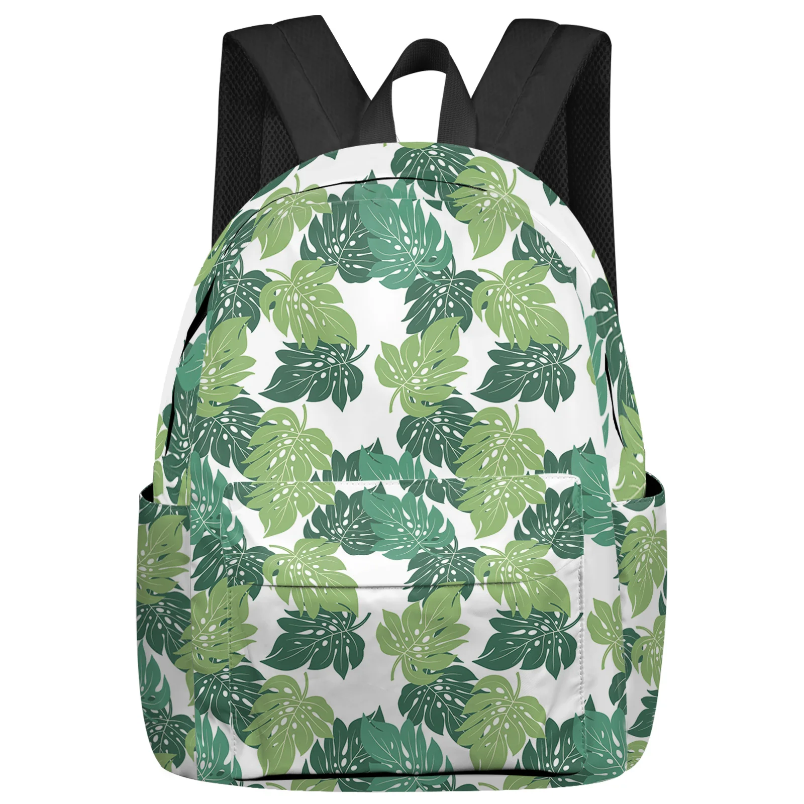 Monstera Green Tropical Plant Backpack Teenagers Student School Bags Laptop Bag Women's Casual Travel Backpack